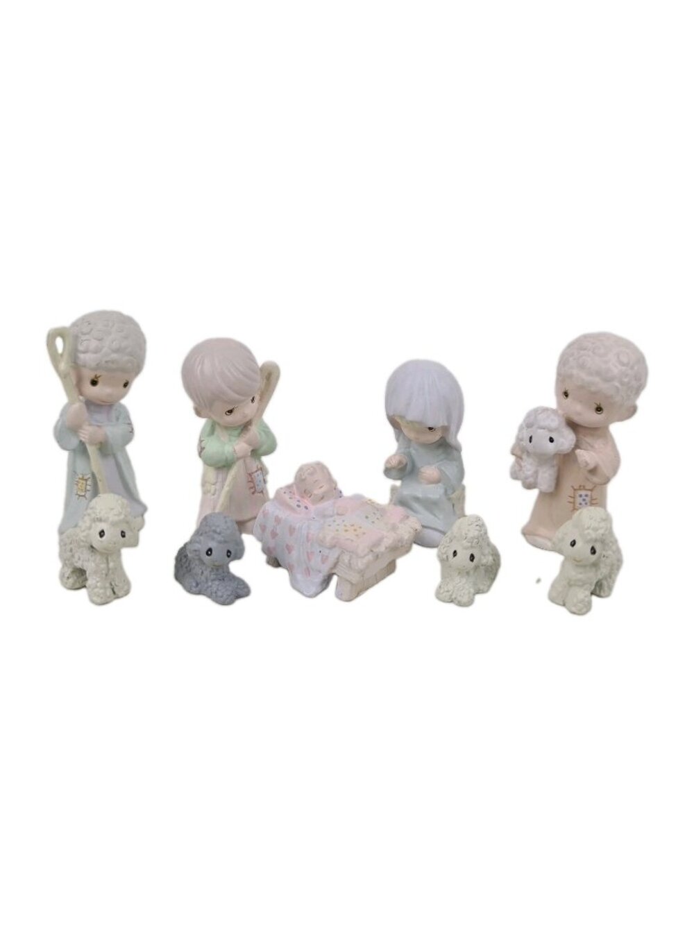 Precious Moments Nine Piece Nativity Set 692794 Porcelain Mianiatures Vintage